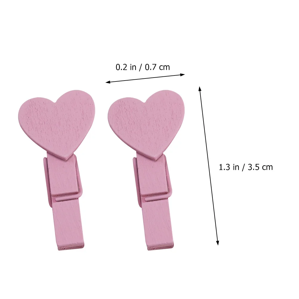 

50Pcs Mini Wooden Clothespins Heart Shape Photo Memo Clips Home Decor Craft Clothes Pin Mini Clothespins Photo Clips