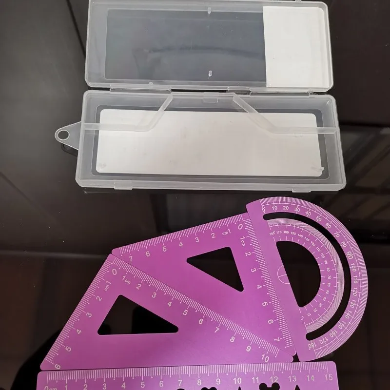 Elementary Student Four Piece Ruler Set 20cm Drawing Measurement Learning Tools Straight Ruler Triangle Protractor Stationery