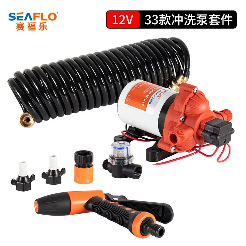 Deck Wash Pump Kit, 12V 24V Diaphragm Pump,Self-priming Marine Washdown System,for Boat Yacht Car RV,High Pressure Cleaning Tool view 4