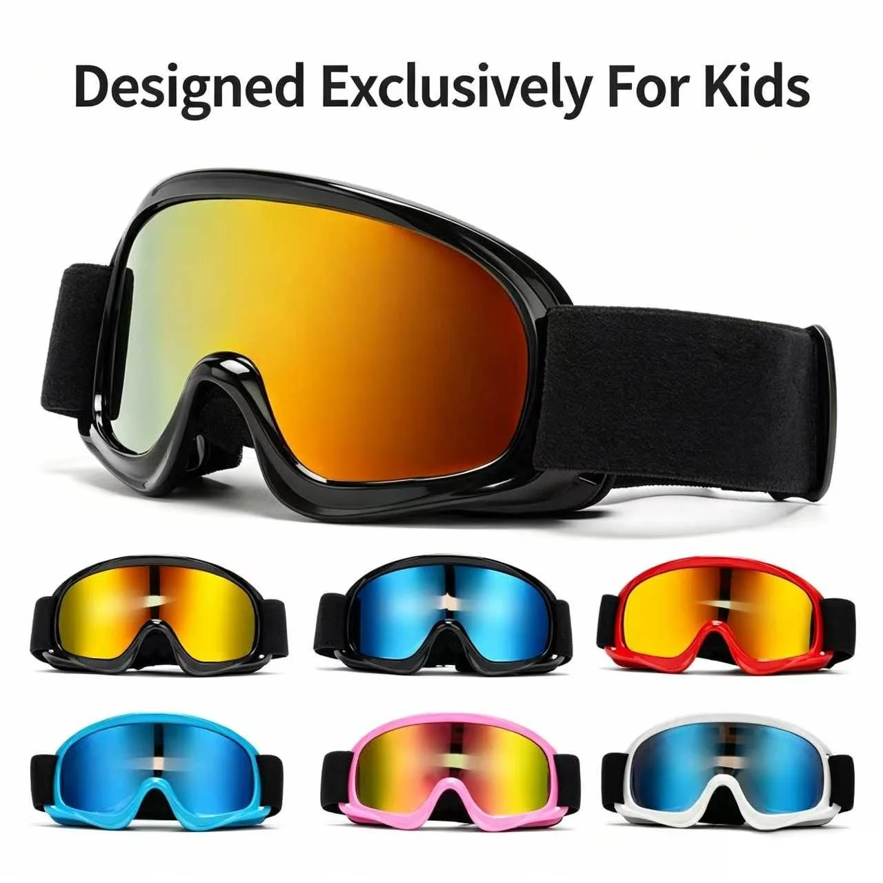 Kids Outdoor Cycling Goggles Windproof Dust-Proof Motorcycle Off-Road Skiing Glasses Protective Eyewear for Children
