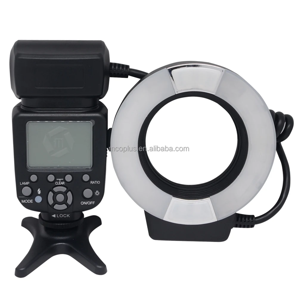 14EXT-N LED AF Assist Lamp 5500K For  I-TTL With 8 Metal Adapter Rings Macro TTL Ring Flash