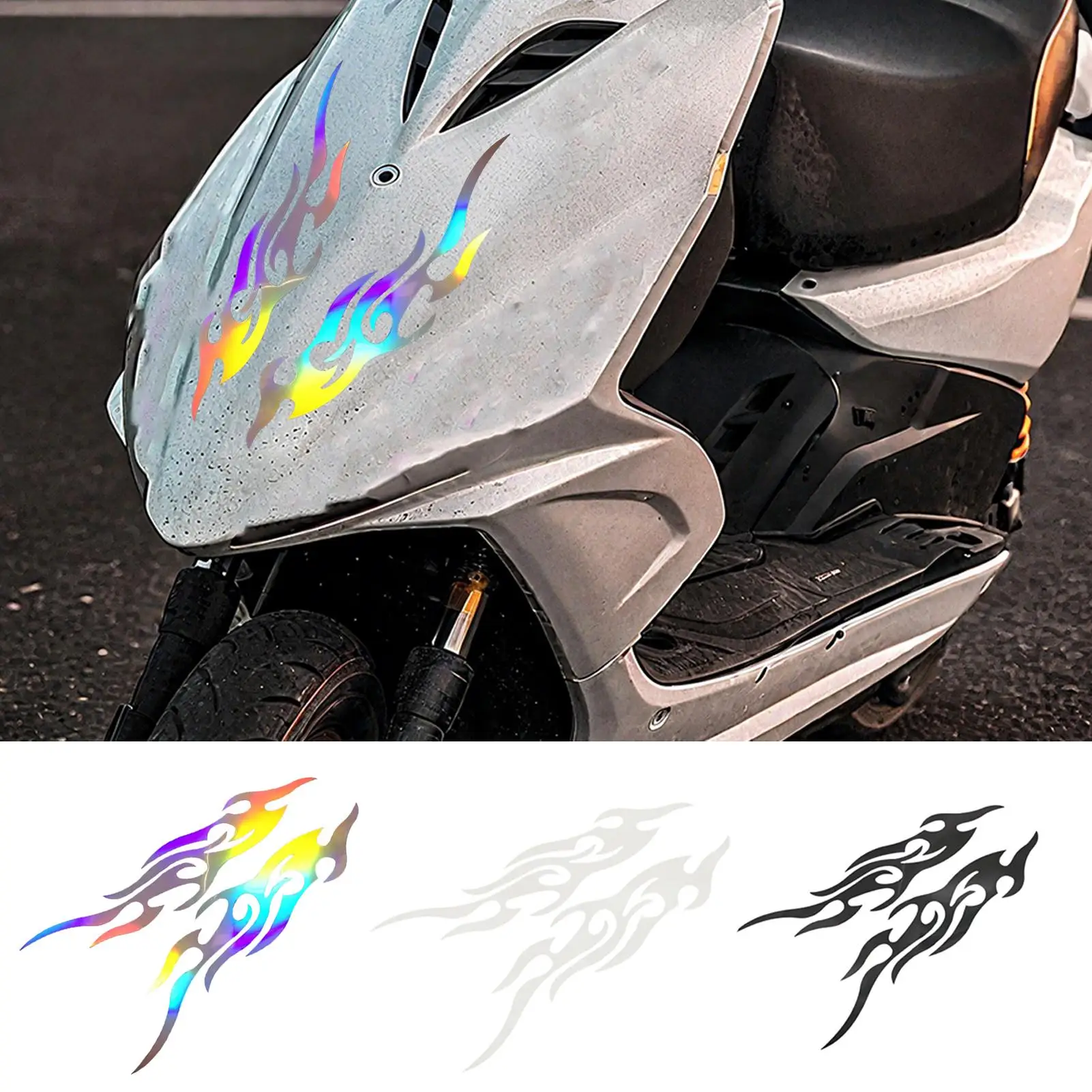 

Motorcycle Stickers Flame Stickers 2 Pieces Weatherproof Emblem Cool Designs for Bumper Truck Golf Cart Mailbox Window Suitcase
