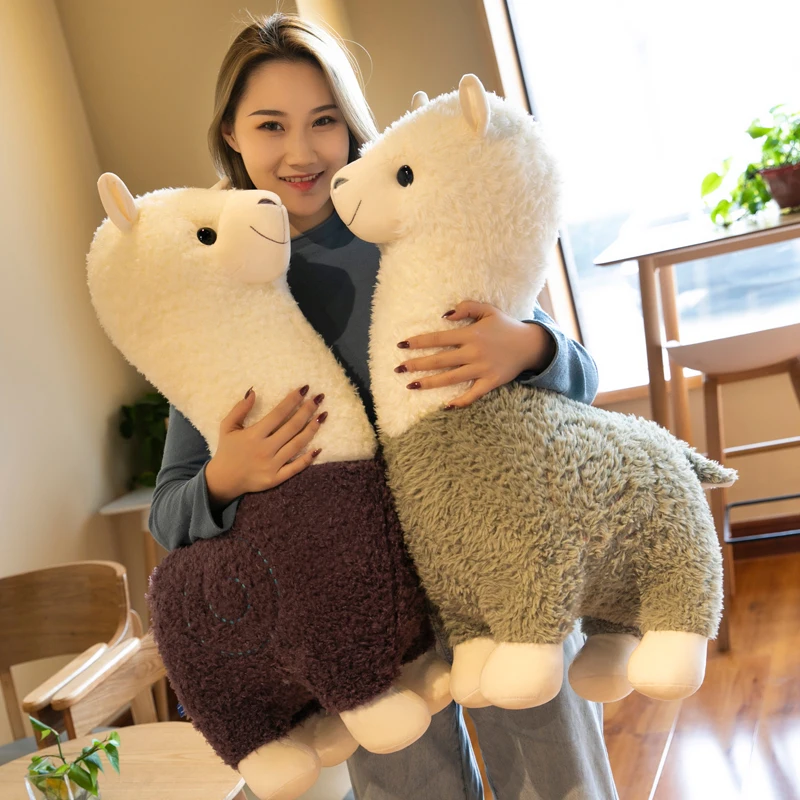 Juguetes de peluche de Alpaca gigante, muñecos de peluche suaves de animales de moda, silla de oficina, sofá, almohadas Kawaii, regalo de cumpleaños para niños y niñas