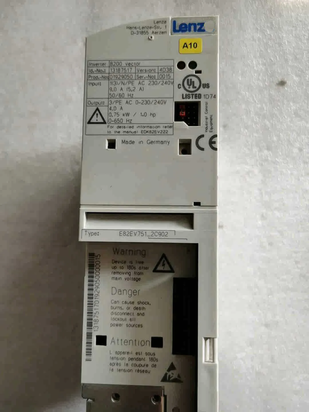 

E82EV751-2C902 Inverter for Lenze 0.75KW 220V