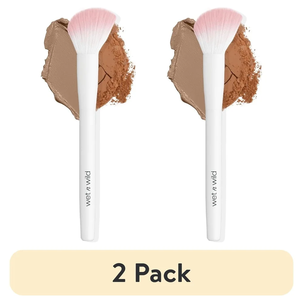 Zestaw 2 pędzli do konturowania Ultra pluszowe syntetyczne pędzle do makijażu Ergonomiczny uchwyt Zakrzywione włosie Precyzyjne aplikowanie Wszystkie makijaże