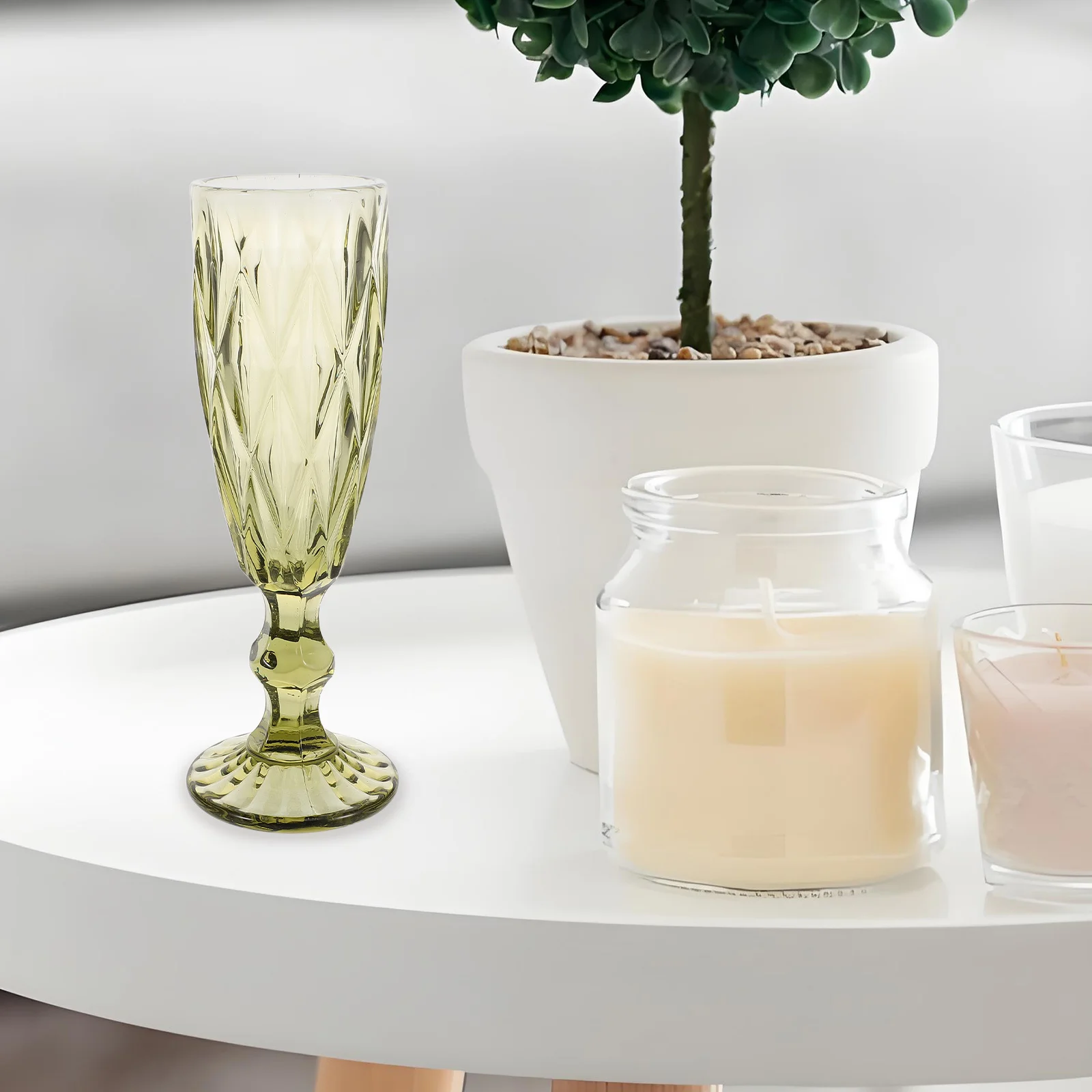 

Decorative Goblets Cocktail Glasses Drinking Embossed Wine Celebration Glassware Classic