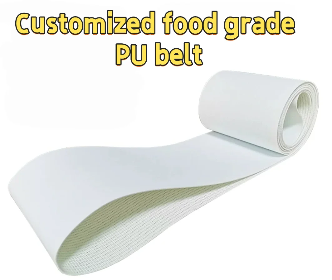 Customize-Food Grade White PU Conveyor Belt  Industry Flat Conveyor Belt