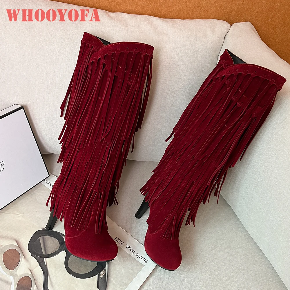 

Brand New Comfortable Red Yellow Women Knee High Boots Sexy Super High Heel Lady Shoes Plus Small Big Size 10 32 43