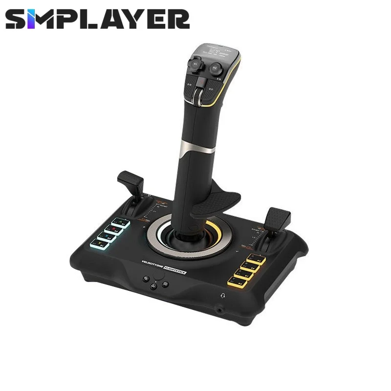 

V1F-Stick Flight Stick Dual Throttle Levers Flight Game Simulator Joystick 6-Direction Hall High Precision Axis for Turtle Beach