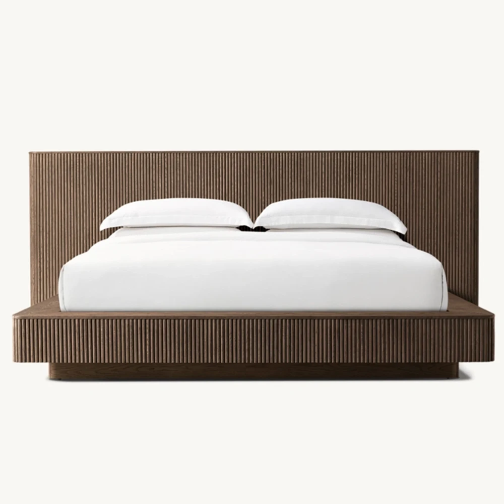 

Wooden Bedroom Furniture King Size Solid Wood Adult Extended Headboard Bed Frame