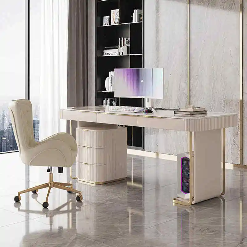 Rock Plate Countertop Custom Modern Italian Light Luxury Minimalist Glossy Durable High-End Household Computer Office Desk