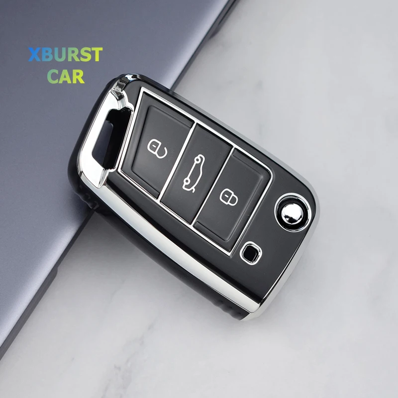 TPU Car Key Case Cover Shell Bag For Volkswagen VW Golf 7 MK7 Tiguan Polo Passat for Skoda Octavia Kodiaq Karoq Seat Ateca Leon