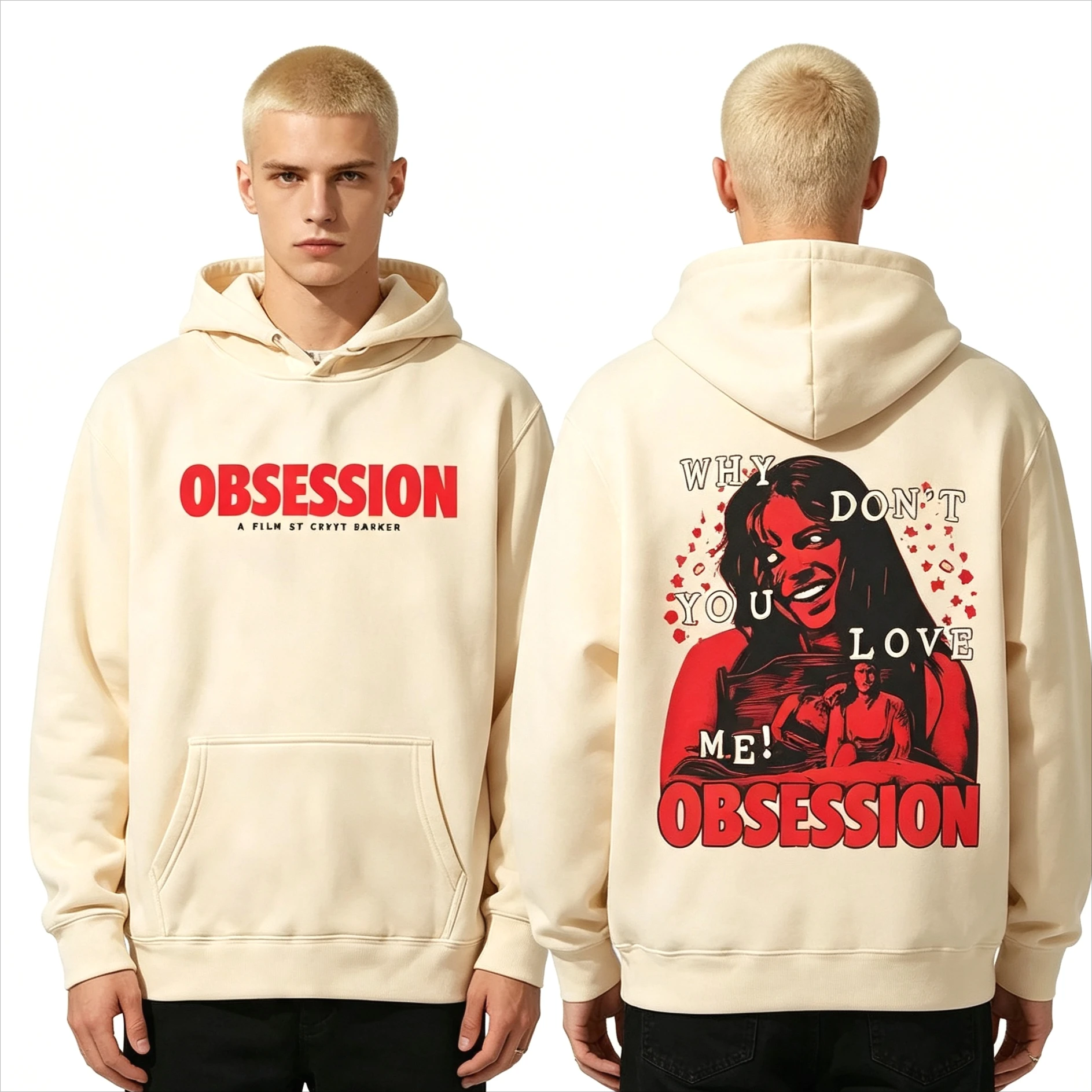Hot Sale Horror Movie Obsession Why Don't You Love Me Graphic Hoodies Unisex Vintage Sweatshirt Perfect for Commute & Loungewear