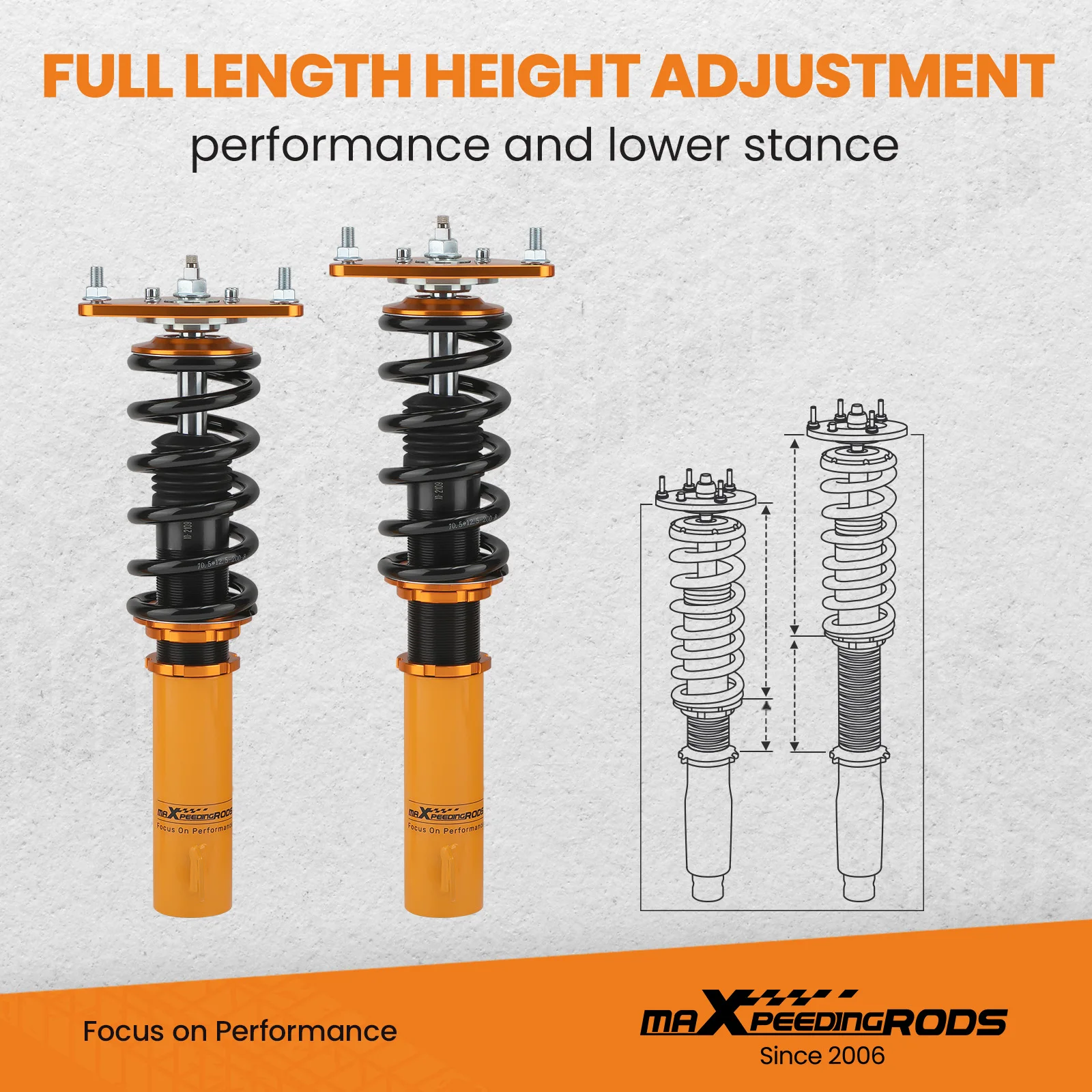 Maxpeedingrods Full Damping Coilover Suspension For Subaru Forester SJG SJ5 Adjustable Shocks Absorber