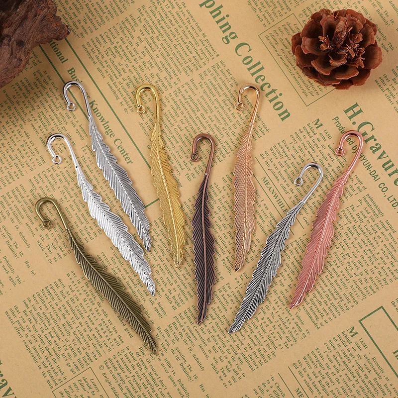 New Creative Feather Vintage Style Student Gift Bookmark, Metal Chinese Style Student Book mark