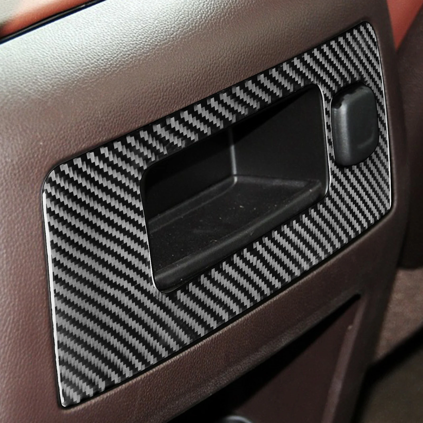 For Chevrolet Silverado 1500 GMC Sierra 1500 2014-2018 Carbon Fiber Rear Central Control Panel Trim Cove Car Interior Sticker image 2