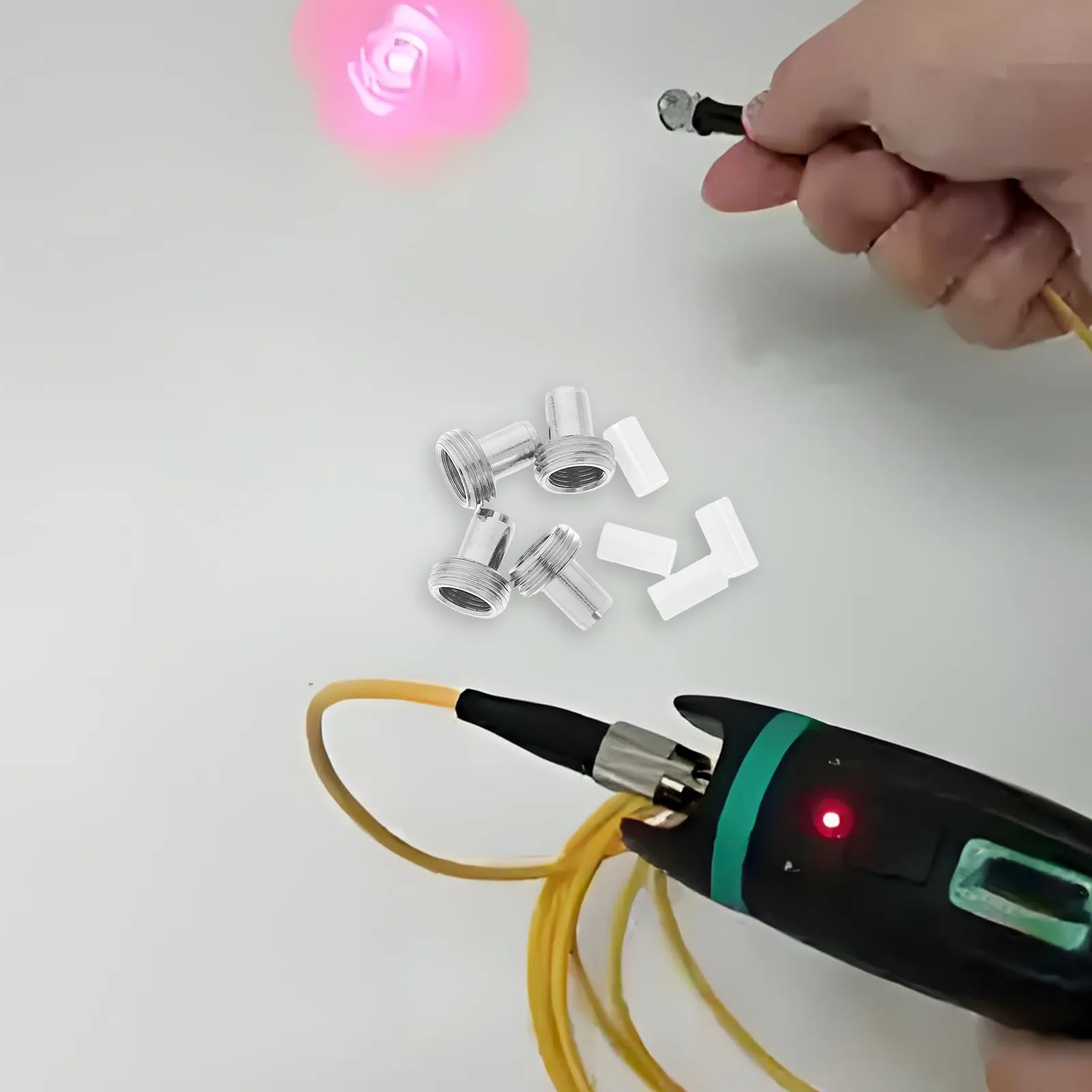 

1Set Fiber Optic Maintenance Kit Ceramic Core Metal Tip Fiber Repair Accessories Compatible with Visual Fault