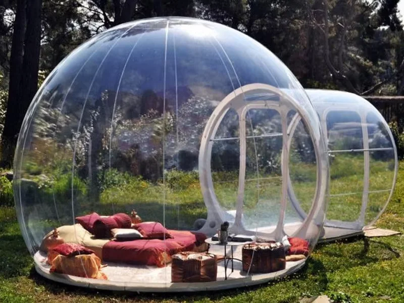 3/4/5m acampamento ao ar livre transparente inflável bolha tenda esférica clara casa jardim cabine lodge céu estrelado cúpula com ventilador