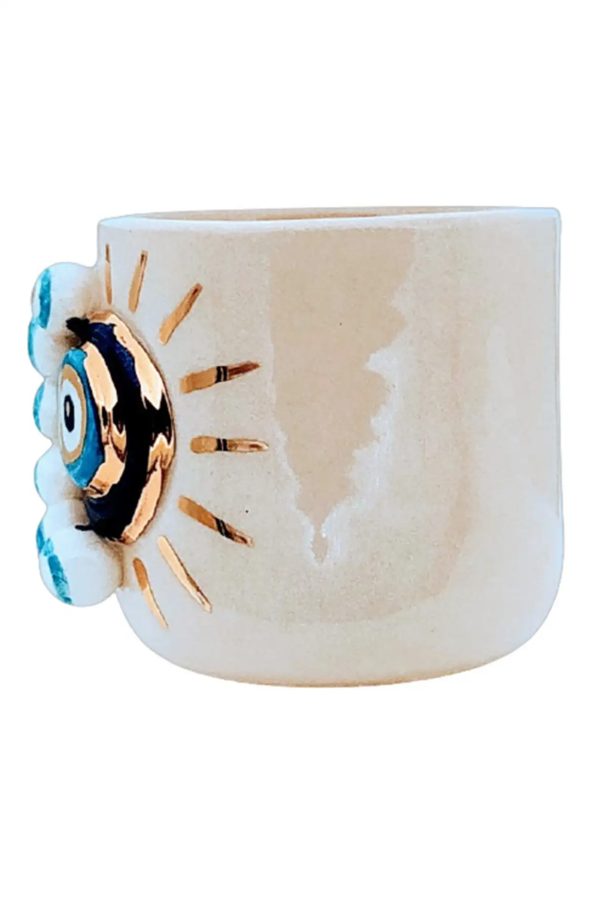 DOLBOVI 24 sterling gold embroidered pearl eye, handmade gift double turkish coffee cup 170 ml