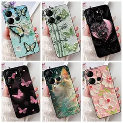 For Tecno Pop 7 BF6 Pop7 Pro BF7 Case Flower Butterfly Soft Silicon TPU Phone Funda Shell For Tecno Spark GO 2023 Phone Bags