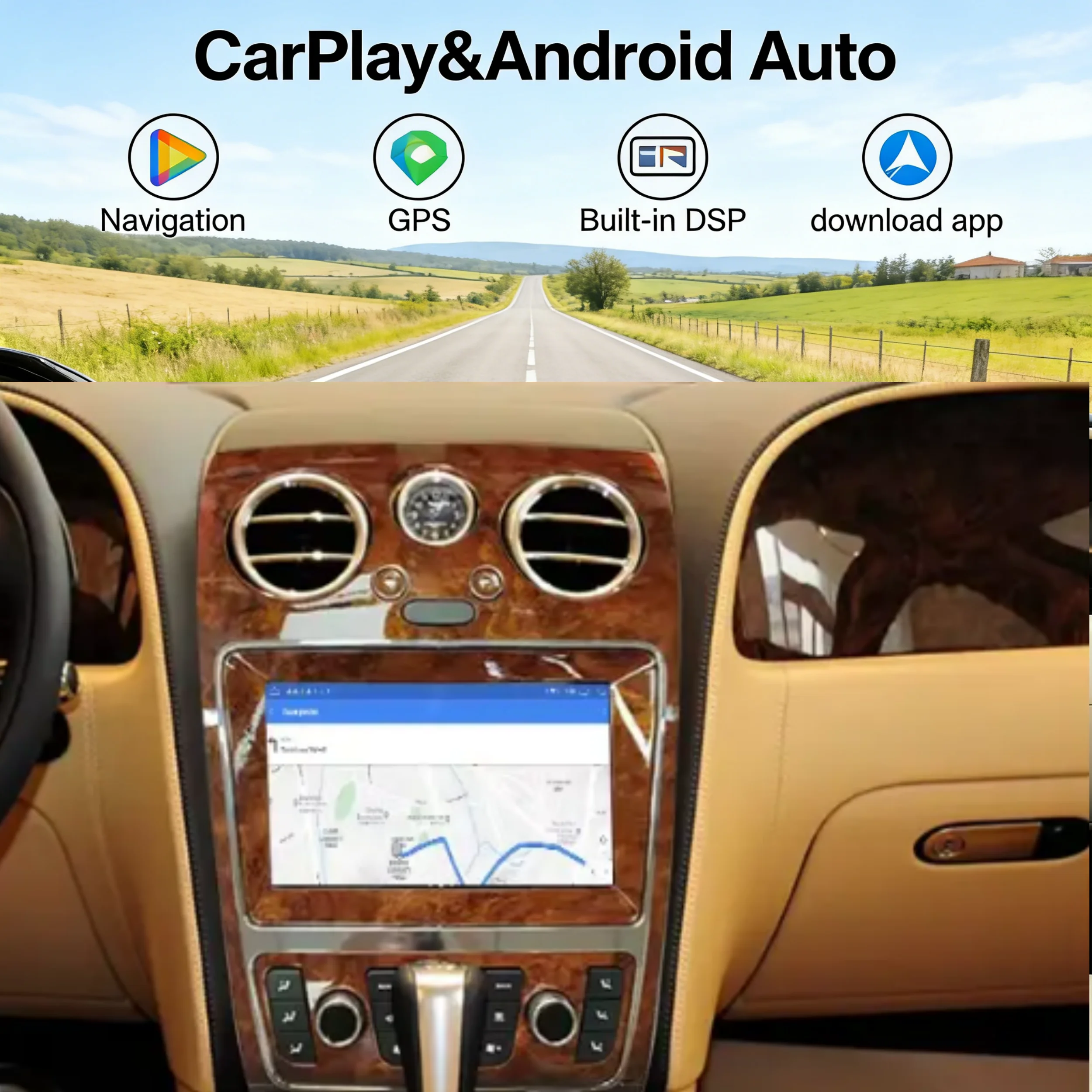 

CarPlay Android14 Car Radio For Bentley Continental GT Flying Spur 2005 2006-2012 Multimedia Video DVD Player Navigation GPS