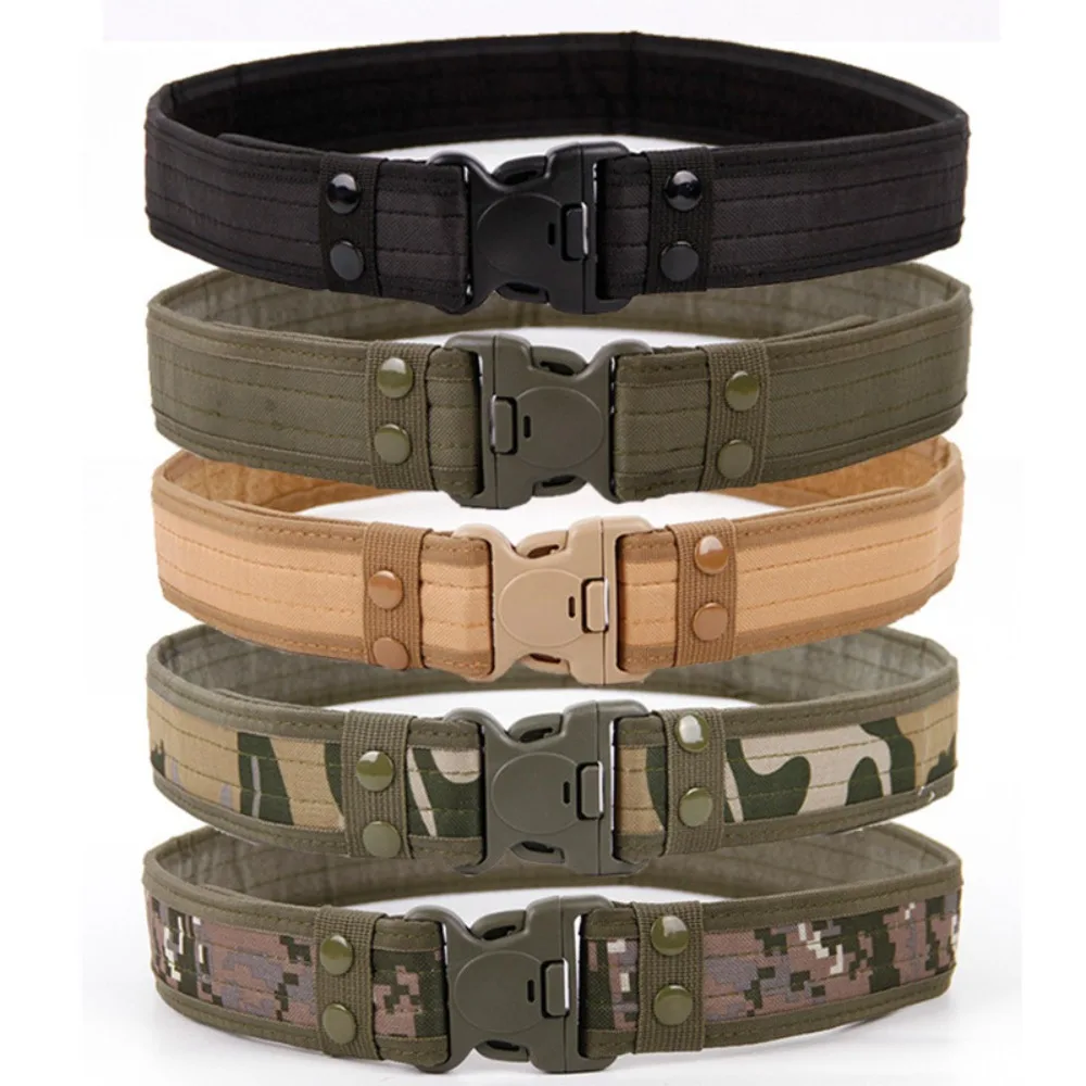 Plastic Buckle Multifunctional Men's Camouflage Nylon Wide Waistband 130cm