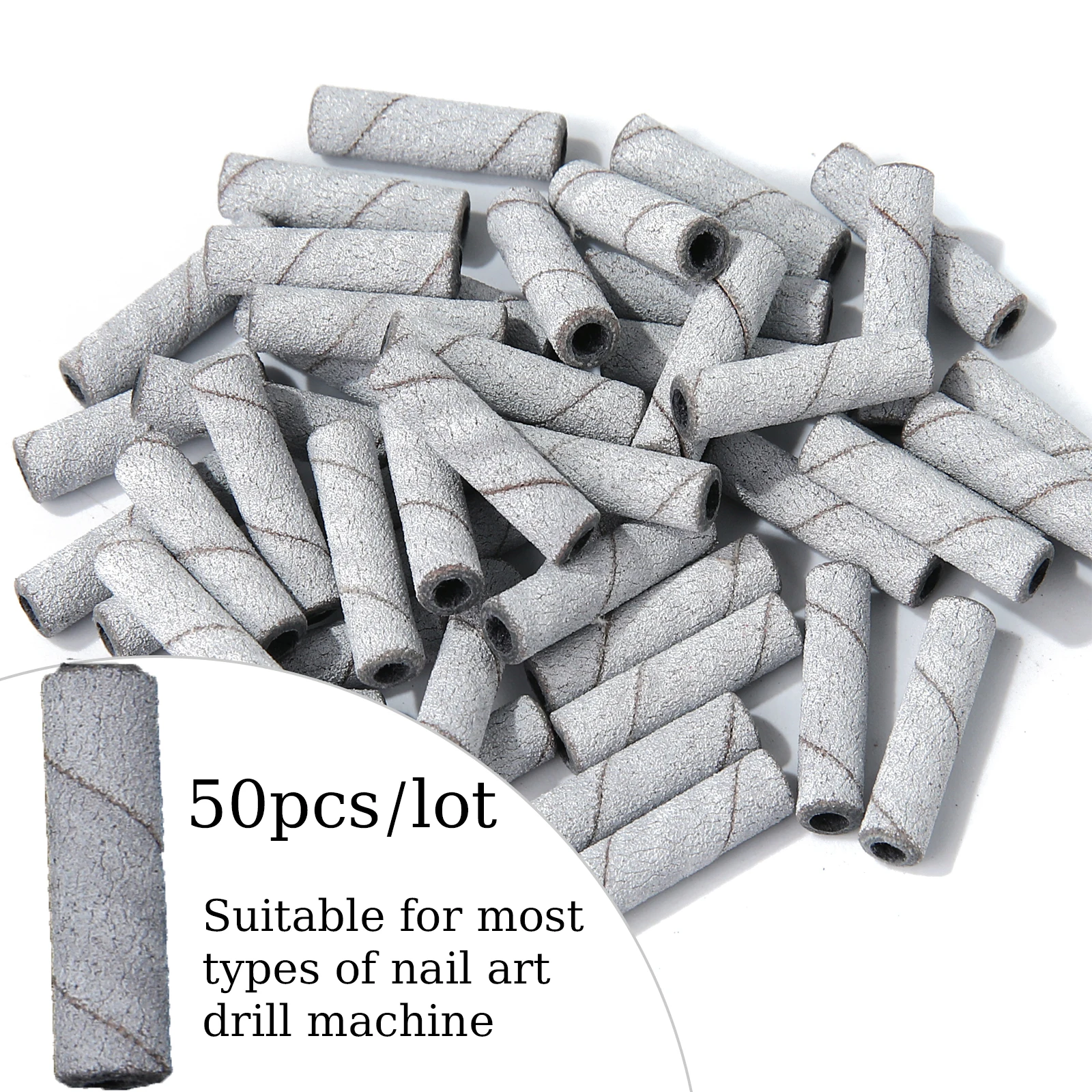 50 stks 3mm lange kleine Mini Zebra Schuurbanden Rvs Nail Boren Doorn Elektrische Manicure Accessoires Tool