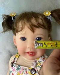 55CM Already Painted Teegan Full Body Silicone Finished Reborn Toddler Girl Doll Vinyl 3D Skin Visible Veins Same As Photos