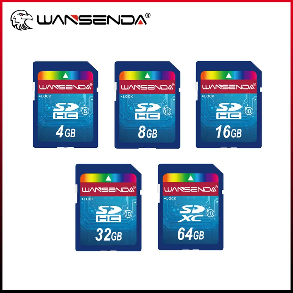 Pełnowymiarowa karta SD Wansenda Real Capacity 4GB 8GB 16GB 32GB 64GB Karta pamięci SD do aparatu fotograficznego Notebook Urządzenia cyfrowe Przechowywanie