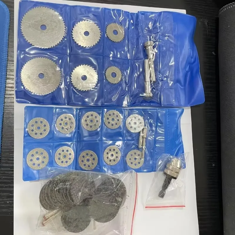 60pcs Rotary Cutting Wheel Tool Set Including Resin Cut-Off Discs Mini HSS Saw Blades and A Diamond Cutting Kit with Mandrels