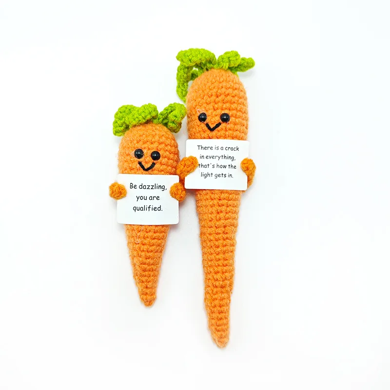 

Вязаная кукла с позитивной энергией, ручная работа, плюшевая игрушка, морковка, пингвин, забавный подарок для эмоциональной поддержки, пасхальный подарок