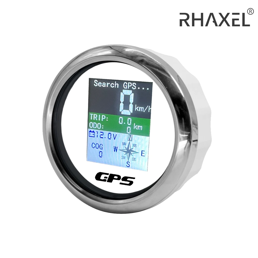 

RHAXEL Autometer GPS Speedometer Digital Odometer with Voltmeter 12V 24V Waterproof for Car Truck Boat
