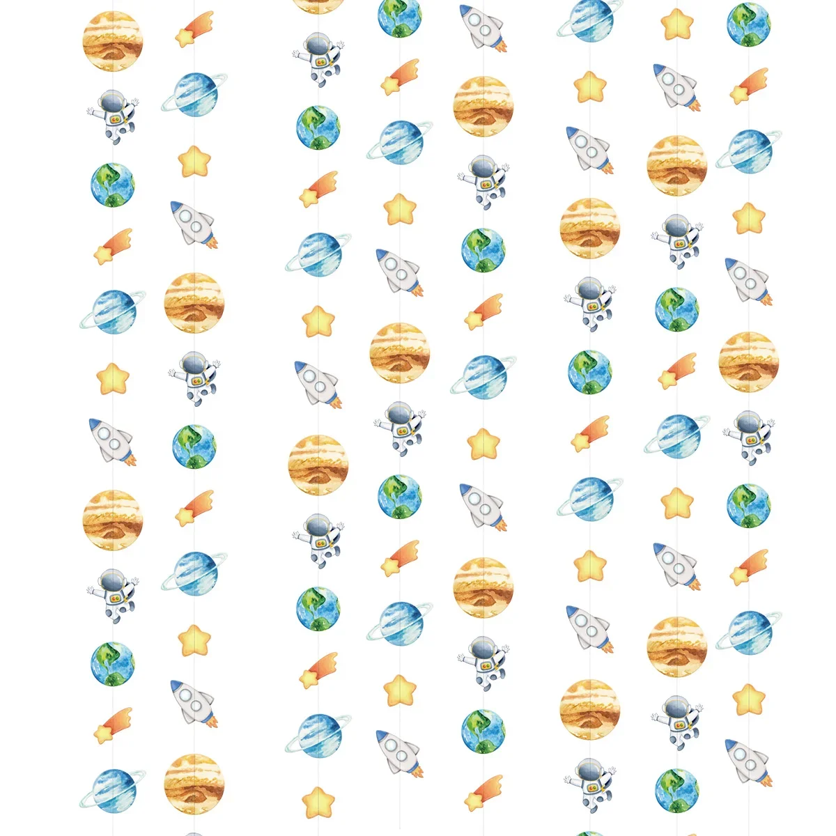 Weltraum Astronaut Planet Rakete Papier String Girlande Banner Kinder Geburtstag Baby Shower Party Wand Hintergrund Hängen Dekor – Detail 4