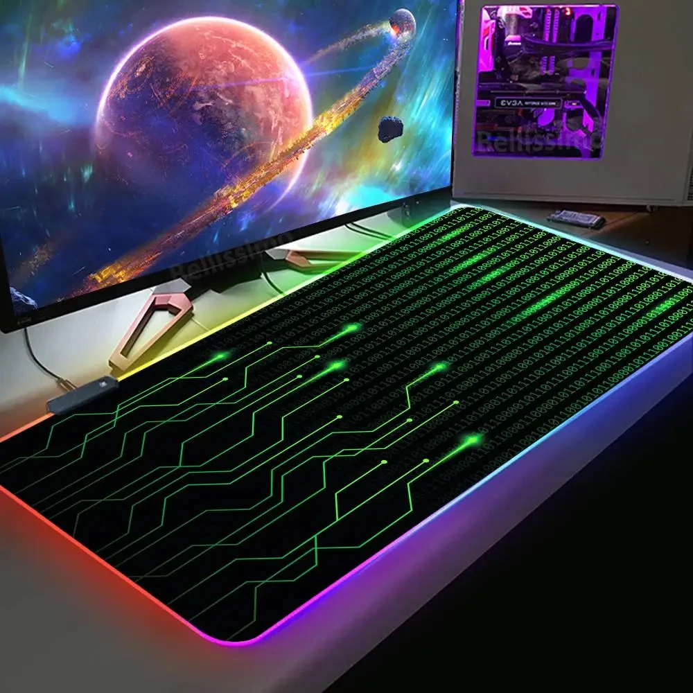 

Matrix Binary Code Mouse Pad Mouse Mat Keyboard Mat Desk Pad Computer Mousepad Large Gaming Accessories Gamer Laptop Mausepad