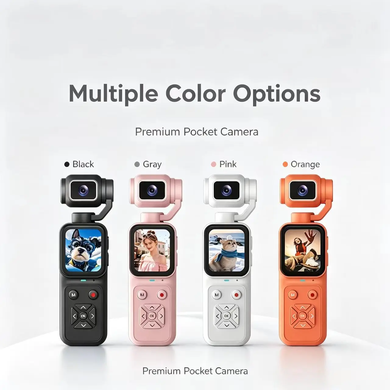 Handheld Gimbal Camera 4K HD Motion Stabilization Pocket-Sized Portable for Vlogging Upload to Phone 128GB Storage