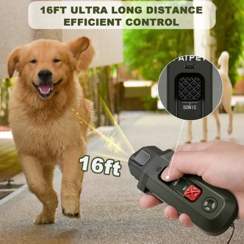 Ultrasonic Dog Trainer Multiple Sizes Versatile And Harmless For Dogs With Flashing Lights And Handheld Dog Driver