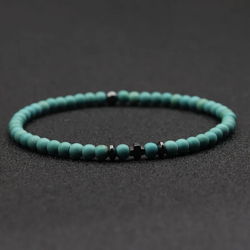 Men's 6 Colors 4mm Beads Strand Bracelet