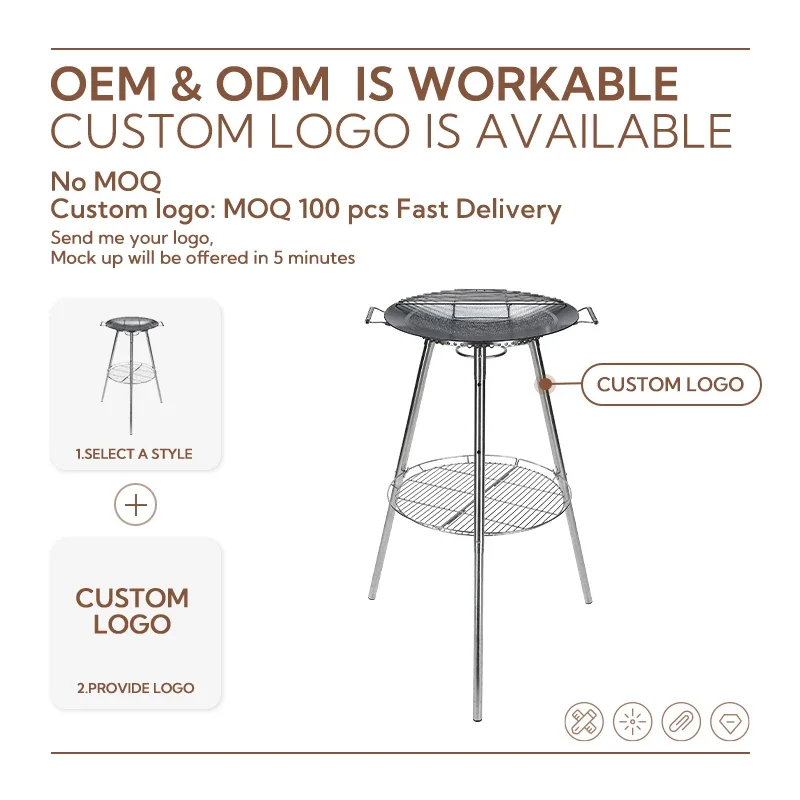 Campingmoon التخييم موقد غاز شواية النار في الهواء الطلق الفولاذ المقاوم للصدأ شواء شواء للطي في الهواء الطلق خبز شواء مع لوحة قلي الحديد الزهر