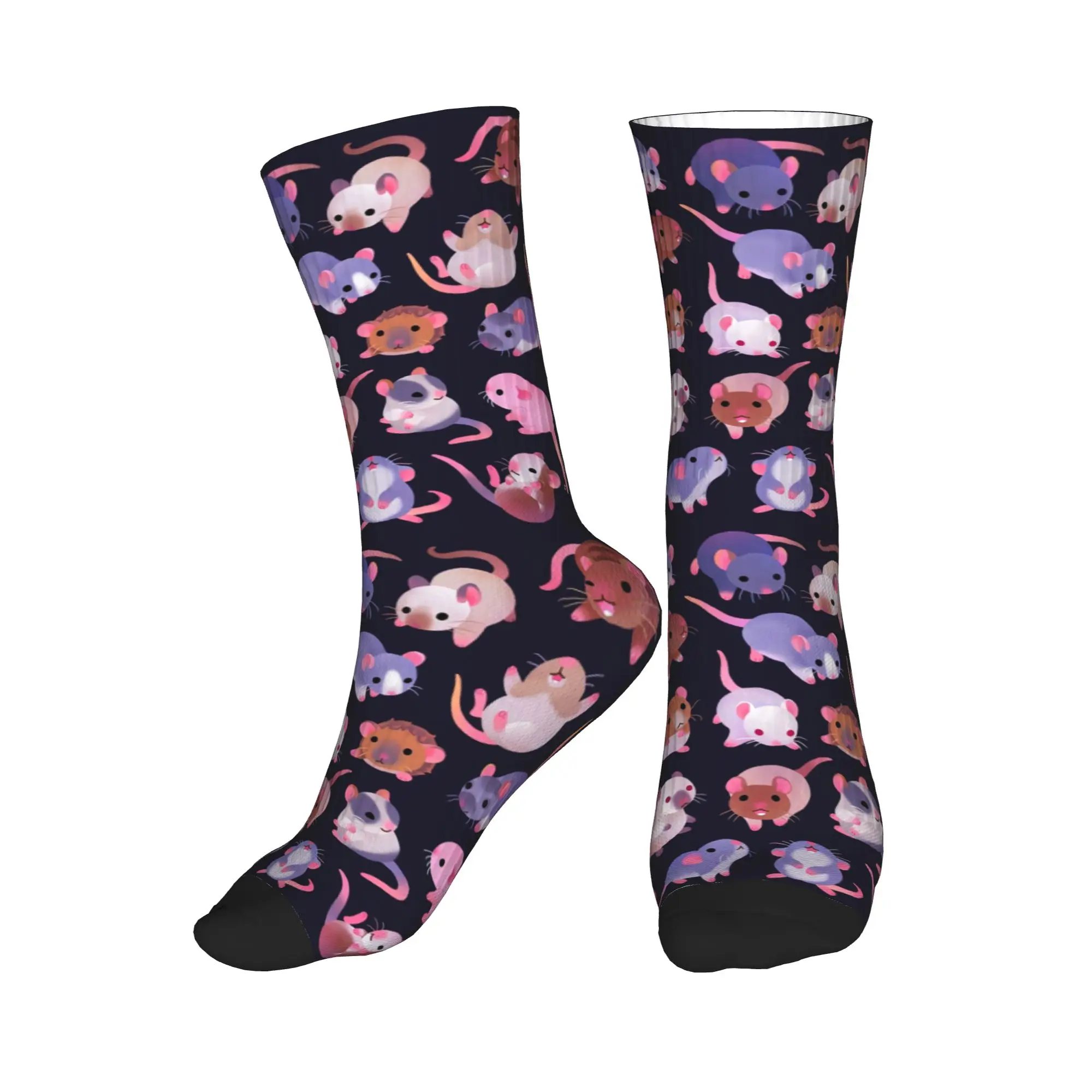 

All Seasons Fancy rat - dark Sport Middle Tube Socks Sweat Absorbing Crew Socks Fashion Stockings for Men Women