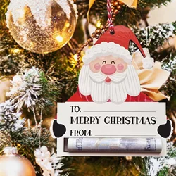 Christmas Money Cash Wallet Creative Christmas Tree Pendants Decoration Unique Red Envelope Card Voucher Holder Xmas Gifts