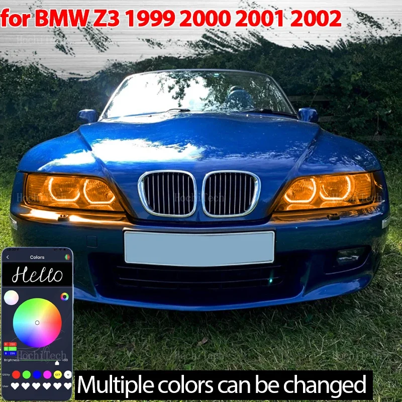 

Светодиодный комплект «Ангельские глазки», кольцо RGB цвета, управление через приложение, лампы для BMW Z3 1999 2000 2001 2002, аксессуары для автомобильных фар