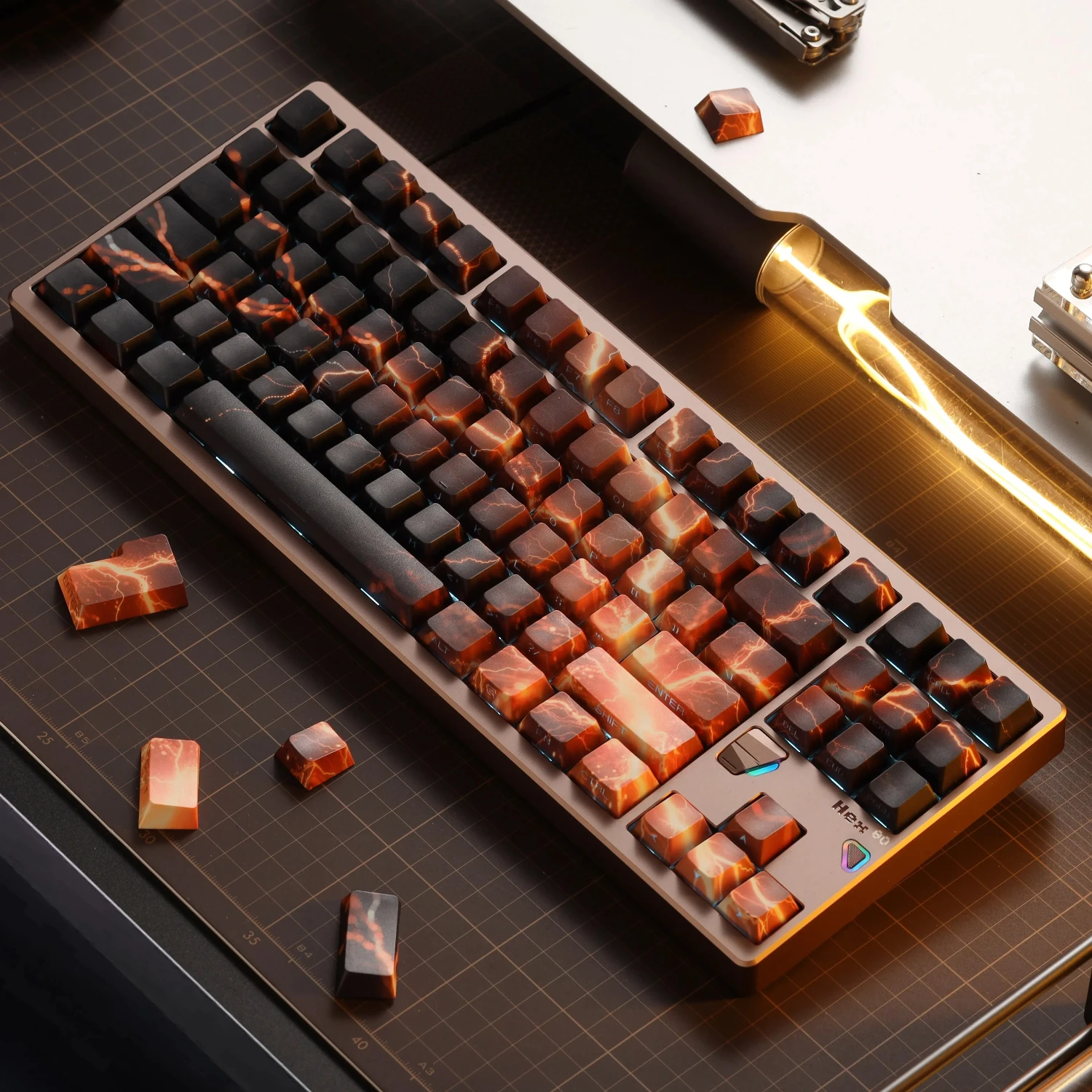 MAIMOOO Lightning Keycap Cherry Profile 135 Keys PBT Custom Side Print Translucent Cool Keycaps for Wooting Mechanical Keyboard