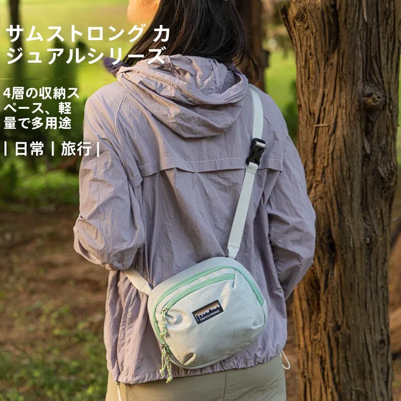 超軽量アウトドアクロスボディバッグ-男女兼用-旅行用-夏用-カジュアル-シンプルスタイル-ショルダーバッグ-複数のコンパートメント付き