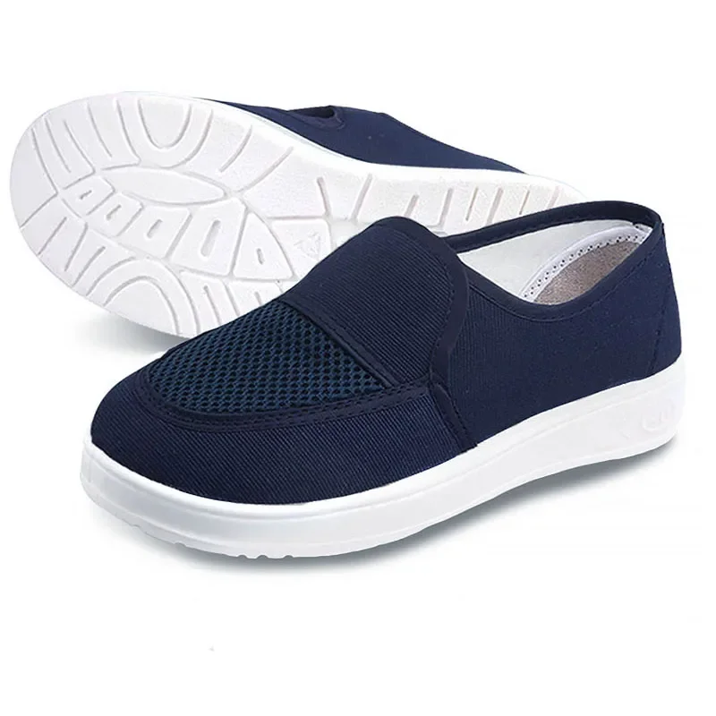 Safety Anti-Static Canvas Breathable Mid-Calf Work Shoes PVC/SPU/PU Sole Hole-Free Design for Factory Assembly Line Staff - Image 3