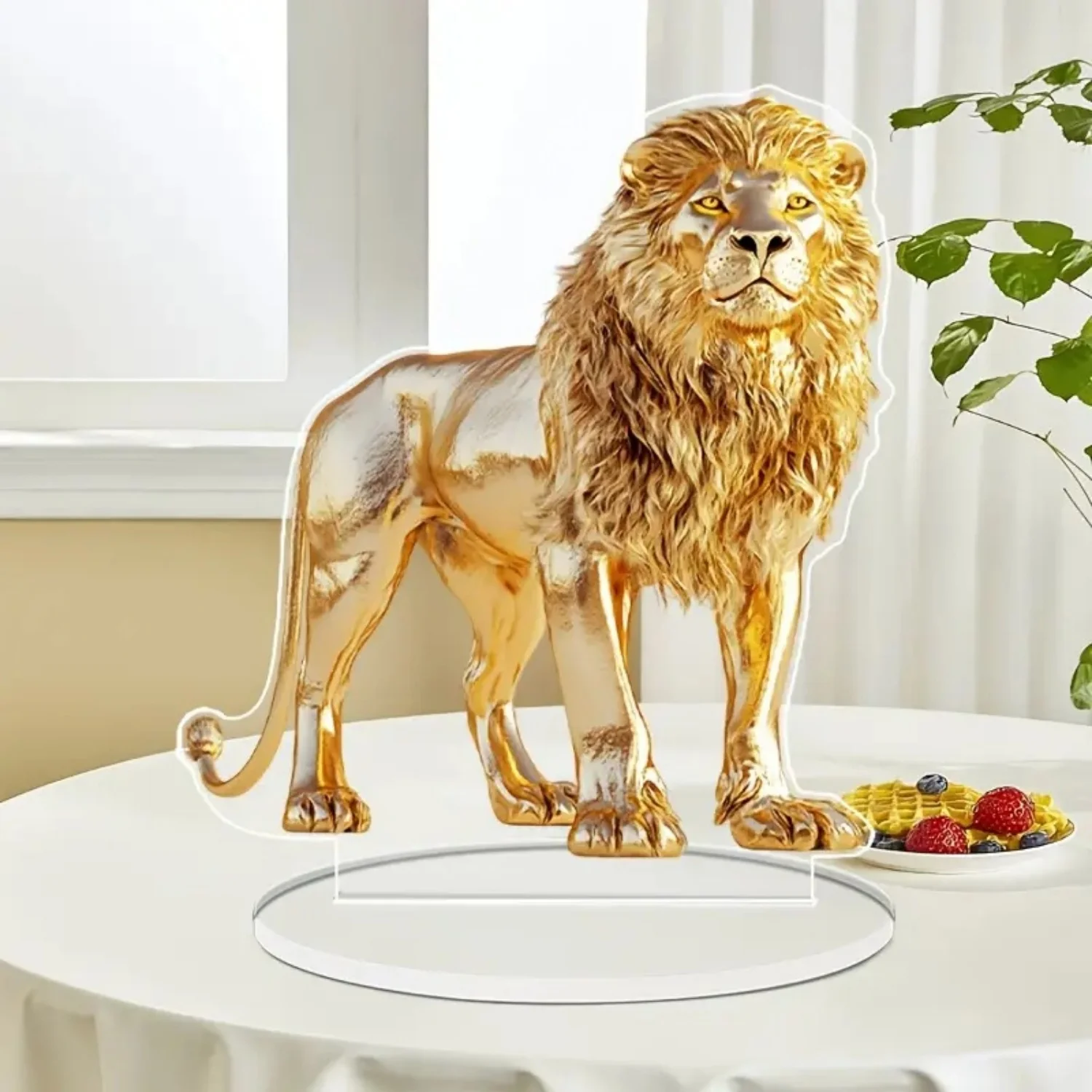 Lion & Archangel Michael 2D Flat Animals Acrylic plaque,Home,Cafe