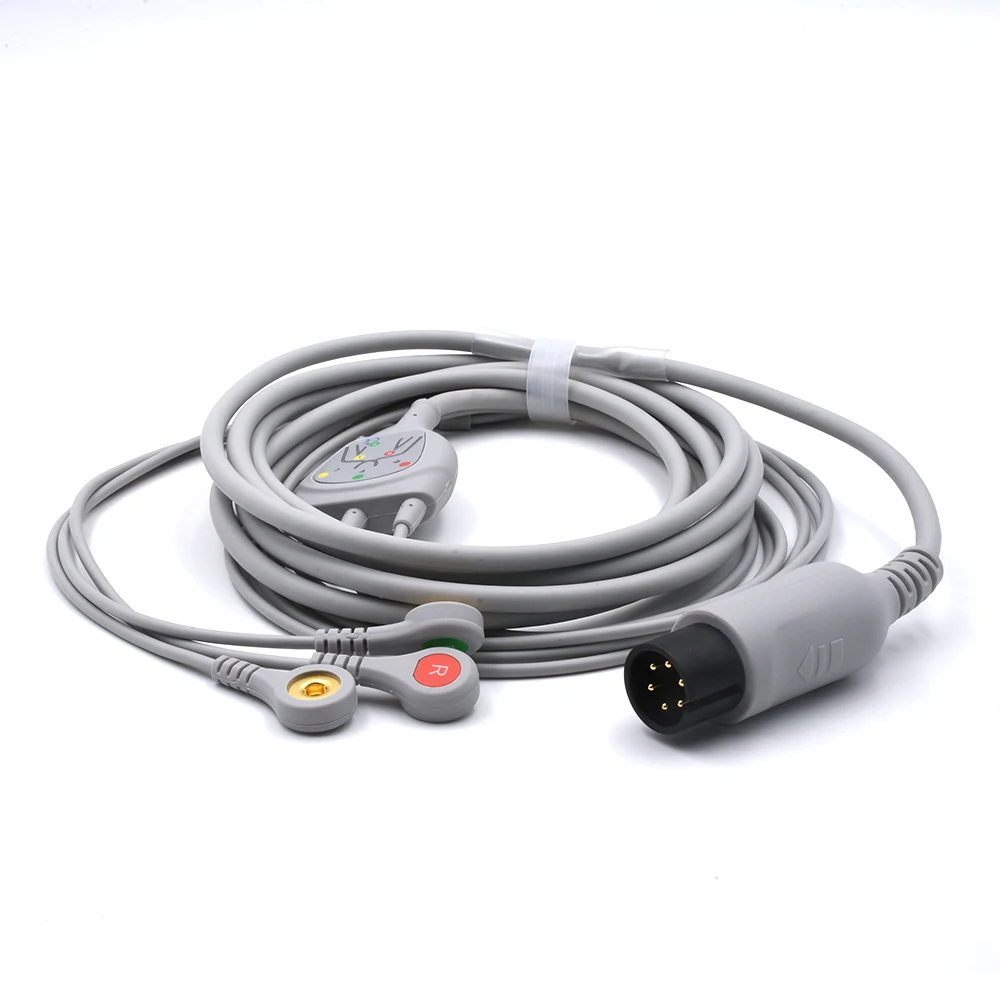 

Compatible with Contec CMS 6000 CMS 6800 Patient Cable 3 Lead Snap IEC Cable for Patient Use