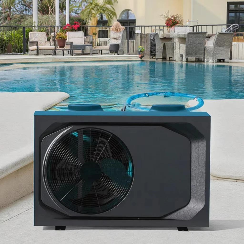 DC inverter household pool heater R290 air electric heating cooling above ground swimming pool hot water
