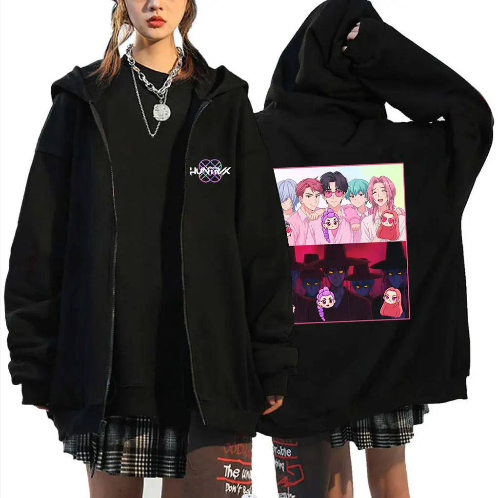 

Famous Movie KPop Demon Hunters Saja Boys Graphic Zipper Hoodie Men Women Fashion Casual Cotton Zip Up Jacket Male Vintage Coat