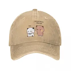 Dudu Bubu Panda Bear Baseball Caps Distressed Denim Washed Cute Cartoon Headwear Men Women Outdoor All Seasons Travel Caps Hat