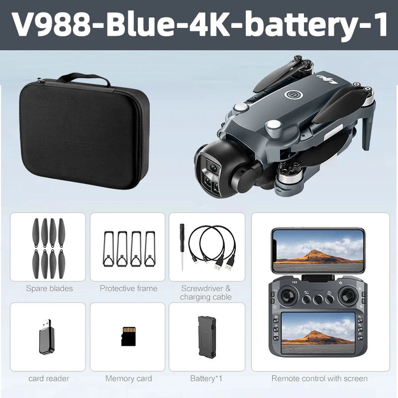 Xiaomi's new V988 5G drone, 4K professional HD dual-camera aerial photography remote control aircraft quadcopter toy dron, 3000m